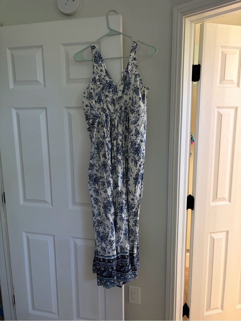 Lucky Brand Blue and White Paisley Maxi Dress